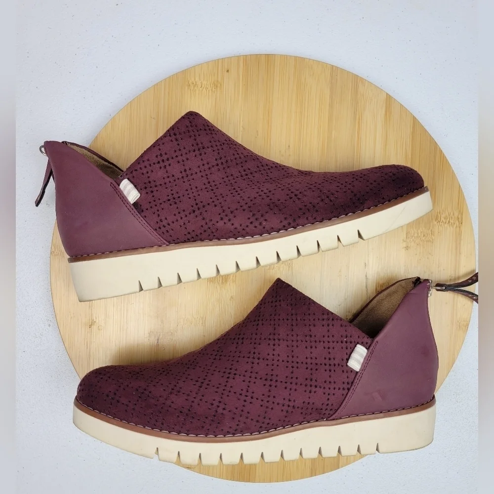 Dr. Scholl's Shoes Women's Insane Loafer Velvet ‎ Maroon Size 7.5 M
